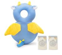 Baby Head Protector Backpack with Knee Pads, Baby Doesn't Fight Back,Dragon