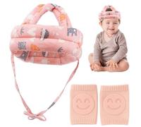 Baby Head Protector,Head Protection for Baby,Adjustable Baby Head Protection Safety With 1 Pair of Baby Knee Pads,Baby Helmet Suitable for Infants Aged 6-24 Monthsfor Toddlers Learning to Crawl & Walk