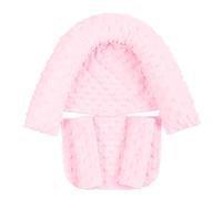 Baby Head Support and Strap Covers, Infant Head Support Pillow, Super Soft Head and Neck Cushion for Car Seat, Baby Headrest and Carseat Neck Cover Light Pink