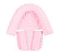 Baby Head Support and Strap Covers - Infant Head Support Pillow Super Soft Head and Neck Cushion for Car Seat Baby Headrest and Carseat Neck Cover,Light Pink
