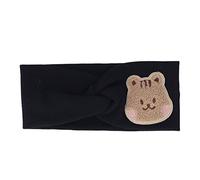 Baby Headbands Soft Cotton Super Stretchy Cartoon Pattern Head Wrap for Toddlers (Black)