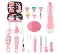Baby Healthcare and Grooming Kit, 26 in 1 Portable Baby Safety Care Set with Hair Brush Comb Nasal Aspirator Electric Nail Trimmer Set Baby Essentials kit for Newborn Boys Girls (Pink)