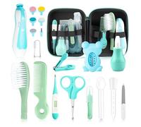 Baby Healthcare and Grooming Kit, 26 in 1 Portable Baby Safety Care Set with Hair Brush Comb Nasal Aspirator Electric Nail Trimmer Set Baby Essentials kit for Newborn Boys Girls (Green 26 in 1)