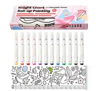 Baby Height Chart Roll-Up Painting Set, Children's Height Chart, Growth Roll-Up Measuring Ruler, Comprehensive Measurement Range, Easy to Mount and Use, 1.85m | 6ft for Kindergartens and Homes