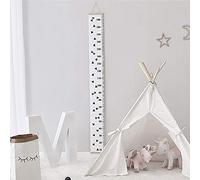 Baby Height Growth Chart Hanging Rulers Kids Room Wall Wood Frame Canvas Ruler Room Decoration 79''x7.9'' (Triangle)