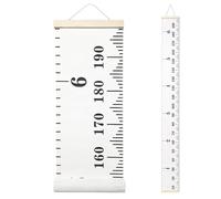Baby Height Growth Chart, Kids Growth Chart for Wall, 77"x7.9" Premium Canvas Removable Height Chart for Kids Baby Child Toddler Boys Girls Height Measurement for Wall (Black & White)