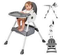 Baby High Chair, 6 in 1 Convertible High Chairs for Babies and Toddlers with 5-Point Safety Harness,Foldable High Chair for Space-Saving, Adjustable Dining Tray,Backrest & Height,Easy to Clean Surface