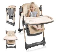 Baby High Chair,HighChairs for Babies and Toddlers with 360 Degree Rotatable Wheels，6 in 1/3 in 1 Foldable and Portable,Children's Highchair，Suitable for Babies of All Ages to Grow Up