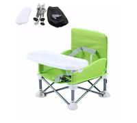 Baby High Chair,Portable Kids Camping Chair with Removable Tray,High Chairs for Babies and Toddlers for Outdoor with Storage Bag,Foldable Baby Booster Seat for 6 Moths to 3 Years (Green)