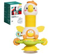 Baby High Chair Toys with Suction Cups Early Educational Interactive Montessori Baby Tray Rattle Toy, Cute Fun Sensory High Chair Goose Suction Toy for 12 months Up Toddler Boys Girls