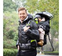 Baby Hiking Backpack Carrier Child Carrier with Ergonomic Hip Seat Detachable Rain Cover Adjustable Straps Stand for Toddler 6 - 36 Months Black