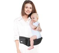 Baby Hip Carrier, Hip Seat Baby Carrierwith Adjustable Waistband, Ergonomic No-Slipped Seat, Breathable Materials for Newborns to Toddlers（Black