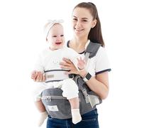 Baby Hip Seat Carrier Baby Waist Stool for Child Infant Toddler with Adjustable Strap Buckle Pocket Soft Inner Huge Storage (Dark Grey)