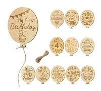 Baby Holiday Wooden Milestones Baby One Year Keepsake Photo Props Baby Shower Gifts (Holiday Milestones)