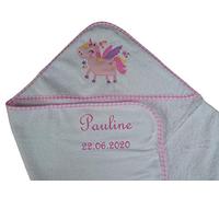 Baby Hooded Towel Unicorn with Embroidered Name Gift Christening Birth Children's Towel