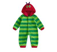 Baby Hungry Caterpillar Costume Plush Fleece Hooded Romper for Halloween | Fleece Caterpillar Costume ,Unisex 0-24M fit for Halloween, One-Piece Romper Jumpsuit, Newborn Photo Props