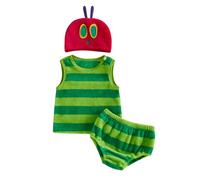 Baby Hungry Caterpillar Costume Plush Fleece Hooded Romper for Halloween | Fleece Caterpillar Costume ,Unisex 0-24M fit for Halloween, One-Piece Romper Jumpsuit, Newborn Photo Props