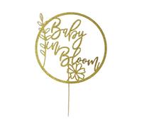 Baby in Bloom Cake Topper, Golden Flower Theme Baby Shower Cake Topper for Kids Boys and Girls Gender Reveal Parties Supplies Y8BBPDDGCP