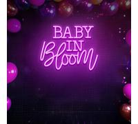Baby In Bloom Neon Light, Neon Sign Light Decor, Baby Shower Led Light