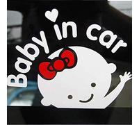 Baby in Car Baby on Board White Stickers Car Warning Sign, Reflective Waterproof