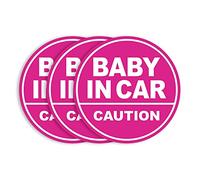 Baby in Car Magnet_Circular Type (3 Pack) (Pink/Pink)