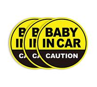 Baby in Car Magnet_Circular Type (3 Pack) (Yellow/Black)