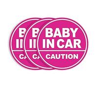 Baby in Car Magnet_Circular Type Pack) (3 (Pink/Pink)