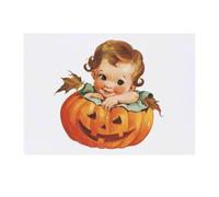 'Baby in Halloween Pumpkin' Temporary Tattoo - Water Resistant, Skin-Safe, Non-Toxic Transfer (TO00077125)