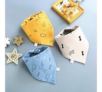 Baby Increase Triangle Towel Cotton Double-Layer Saliva Towel Bib Super Soft Multi-Color Bib Constellation + Puppy + Polar Bear