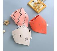 Baby Increase Triangle Towel Cotton Double-Layer Saliva Towel Bib Super Soft Multi-Color Bib Corrugated + Long-Eared Rabbit + Puppy