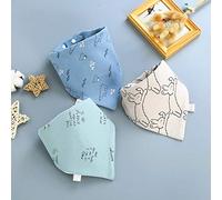 Baby Increase Triangle Towel Cotton Double Water Towel Bib Super Soft Multi-Color Bib Blue + Green + Powder