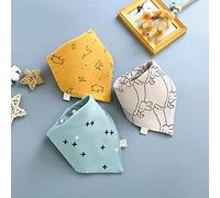 Baby Increase Triangle Towel Cotton Double Water Towel Bib Super Soft Multi-Color Bib Yellow + Blue + Powder