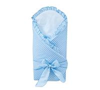 Baby Infant Cotton Swaddle Wrap/Newborn Swaddling Blanket Duvet Quilt (Check Blue)