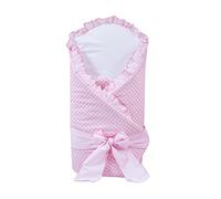 Baby Infant Cotton Swaddle Wrap/Newborn Swaddling Blanket Duvet Quilt (Check Pink)