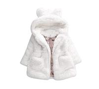 Baby Infant Girls Autumn Winter Hooded Coat Cloak Jacket Thick Warm Clothes Toddler Outfits (Beige, 110)