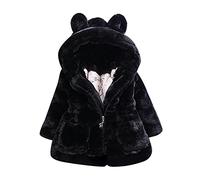 Baby Infant Girls Autumn Winter Hooded Coat Cloak Jacket Thick Warm Clothes Toddler Outfits (Black, 100)