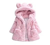 Baby Infant Girls Autumn Winter Hooded Coat Cloak Jacket Thick Warm Clothes Toddler Outfits (Pink, 100)