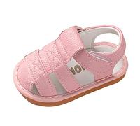 Baby Infant Girls Boys Sandals Newborn Non Slip Soft Rubber Sole Sandals with Hook and Loops Summer Beach Outdoor Lightweight First Walker Crib Shoes Pink