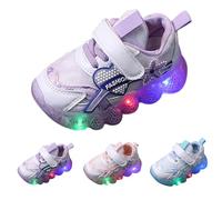 Baby Infant Glitter Sneakers Adjusted Strap First Walking Shoes Boys Girls Running Sport Shoes Lightweight Sparkle Sneakers Flat Non Slip Cute Casual (Purple, 6.5 Toddler)
