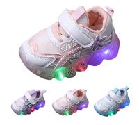 Baby Infant Glitter Sneakers Adjusted Strap First Walking Shoes Boys Girls Running Sport Shoes Lightweight Sparkle Sneakers Flat Non Slip Cute Casual (Pink, 7 Toddler)
