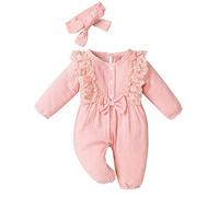 Baby Infant Jumpsuit Piece Clothes Bow Girl Romper One Lace Girls Romper&Jumpsuit Ruffled Romper Baby Girl Girls 8 Rompers Pink