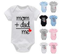 Baby Infant Personalized Bodysuits Short Sleeve Cotton Crew Neck Coming Home Romper Baby Boys Girls Loose Jumpsuits Clothes Cute Letter Print Lightweight Romper (A, 3-6 Months)