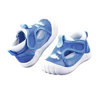 Baby Infant Sandals Mesh Breathable Flat Non Slip Adjusted Strap Beach Pool Water Shoes Lightweight Ankle Walking Sandals Outdoor Indoor Cute Comfy Casual Sneakers (Blue, 5 Infant)