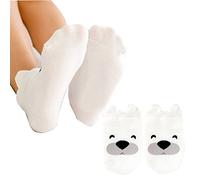 Baby Infant Socks Newborn Cotton Boys Girls Cute Cartoon Toddler Anti-Slip Socks Baby Little Girls Boys Ankle Socks White