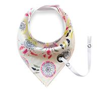 Baby Infant Toddler Soft Triangle Bandana Bib Saliva Towel with Pacifier Clip