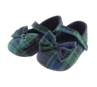 Baby/Infants Black Watch Tartan Shoes with Bow