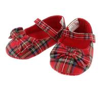 Baby/Infants Royal Stewart Tartan Shoes with Bow 12-18 Months Red