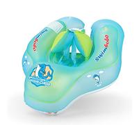 Baby Inflatable Duck Swimming Ring Circle Seat Pool Float Summer Kids Water Raft Floating Funny Toy Inflatable Baby Swimming Float (Green with Seat, S (3-12M))