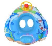 Baby Inflatable Pool Float, Baby Swimming Ring Baby Swimming Float Secure Seat Swimming Ring with Steering Wheel Pool Seat Boat Cute Car Baby Floatie for Girls Boys (Shark)