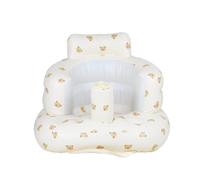 Baby Inflatable Seat for Babies 3 Months and Up, Baby Support Seat Summer Toddler Chair for Sitting Up, Baby Shower Chair Floor Seater Gifts, Bear (White Brown)